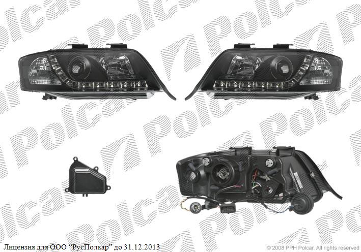 AUDI A6 (C5) SDN/AVANT 05.97 - 05.01 :Фары основные ( комплект,тюнинг, прозрачно-чёрные, тип ламп=H1+H1)-