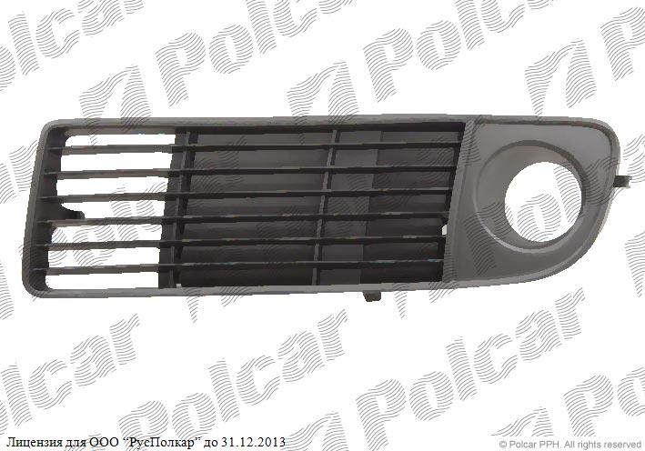 AUDI A6 (C5) SDN/AVANT 05.97 - 05.01 :Решетка в бампере левая (чёрная, с отв. под птф)- 4B0807681J01C