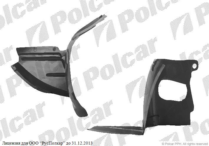 AUDI A3 (8P) 05.03 - 04.08 :Подкрылок передний правый (передняя часть) - 8P0 821 191 C<br />8P0 821 192 B