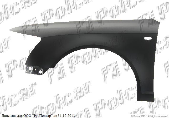 AUDI A6 (C6) SDN/AVANT 05.04 - 10.08 :Крыло переднее правое (сталь)- 4F0821104A