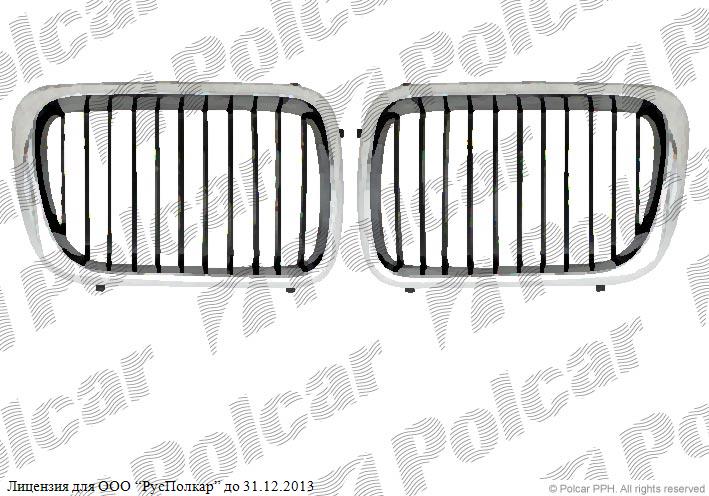 BMW 3 (E36) 12.90 - 03.00 :Решетка радиатора правая (хром/чёрная), 96-- 51138195151<br />51138195152