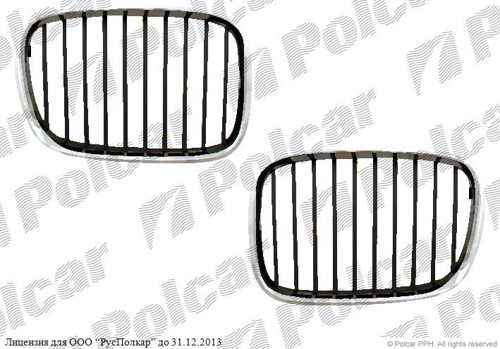 BMW 5 (E39) 01.96 - 06.04 :Решетка радиатора левая (хром/чёрная), -.99- 51138159315