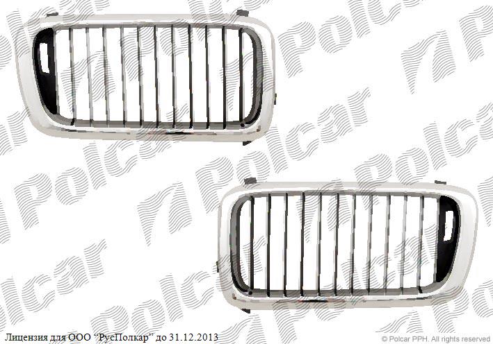 BMW 7 (E38) 04.94 - 12.01 :Решетка радиатора правая (хром/чёрная), -.98- 51138125812<br />51138172280