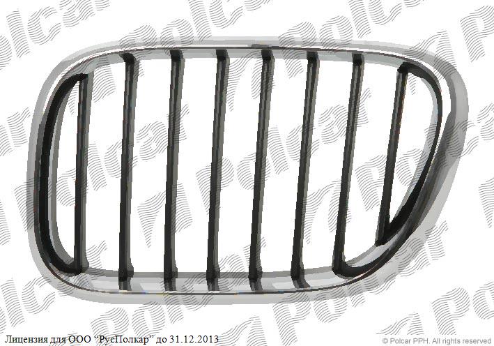BMW X5 (E53) 01.99 - 05.03 :Решетка радиатора левая (хром/чёрная), Yih sheng- 51138402645
