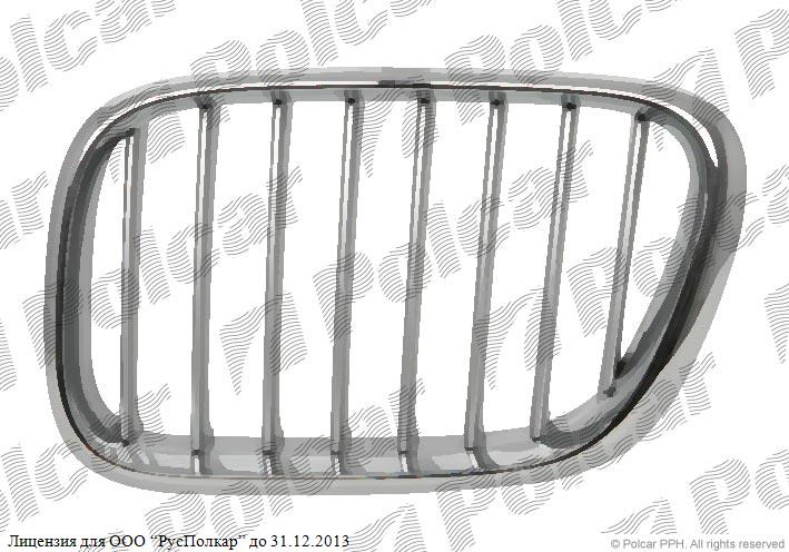 BMW X5 (E53) 01.99 - 05.03 :Решетка радиатора левая (титан)- 51137124815<br />51138250051