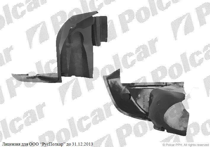 CITROEN C5 (DC/DE) 03.01 - 09.04 :Подкрылок правый (передняя часть)- 7136 L8<br />7136 T5
