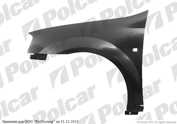 RENAULT LOGAN (SD) 07.04 - 01.09 :Крыло переднее правое (с отв.под птф) TYG- 6001546713