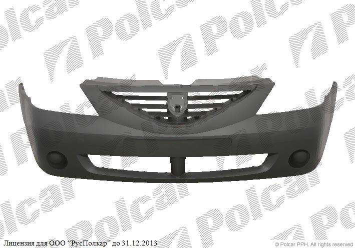 RENAULT LOGAN (SD) 07.04 - 01.09 :Бампер передний (DACIA, чёрный с заглушками, без отв.под птф)- 6001546906<br />6001549906