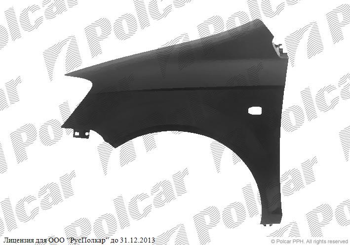 HYUNDAI GETZ (TB) 05.02 - 09.05 :Крыло переднее правое (с отв. под повтор.)- 66321-1C350D