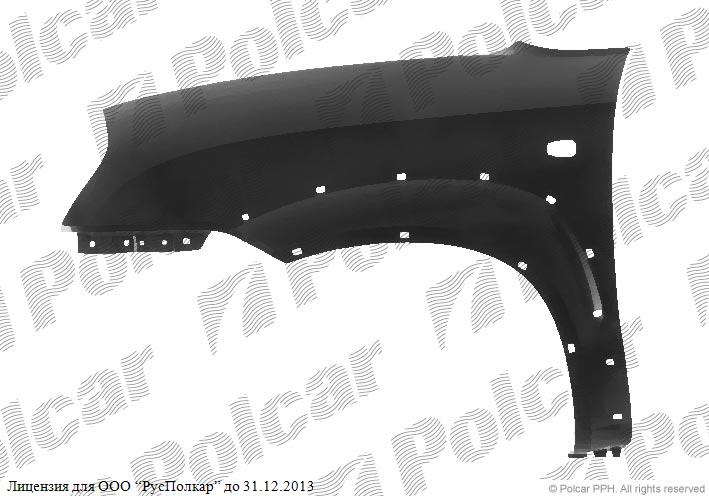 HYUNDAI TUCSON (JM) 06.04 - 10.09 :Крыло переднее левое (с отв.под птф, с отв. под расш. арки)- 66311-2E130