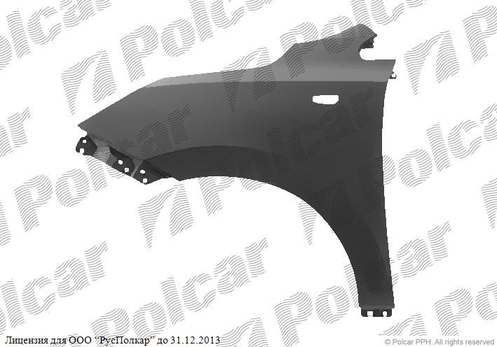 HYUNDAI iX35 10.09- :Крыло переднее левое (с отв.под повтор.)- 66311-2S050