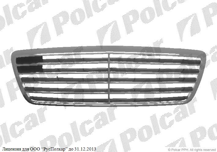 MERCEDES E-KLASSE (W210), 06.95-03.03 : Решетка радиатора (9 полос, хром/чёрная, комплект), 07.99-- 2108800683