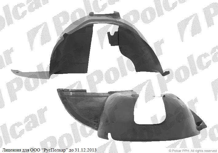 PEUGEOT 307 (3) 03.01 - 09.05 :Подкрылок левый- 7136N6