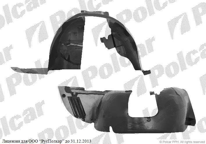 PEUGEOT 307 (3) 09.05 - 09.07 :Подкрылок левый- 53455080<br />7136.ER