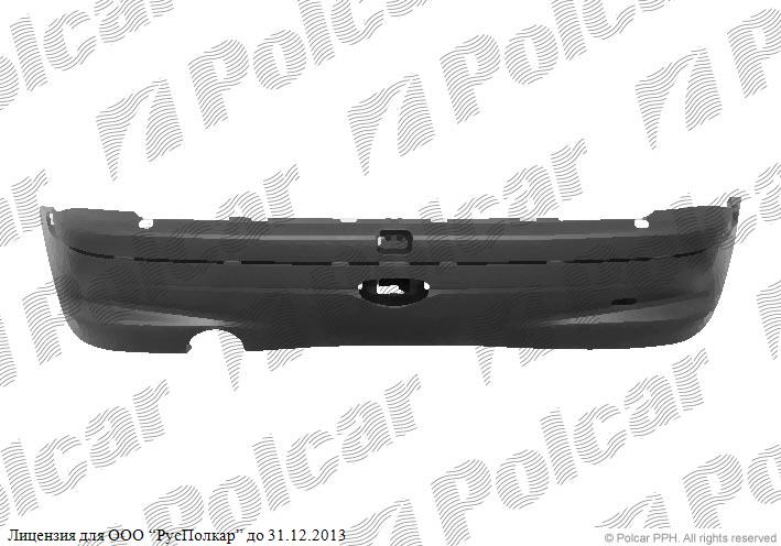 PEUGEOT 206 (2) 01.98 - 04.09 :Бампер задний (под покр., негрунт., НВ), -03.03- 7410 L4