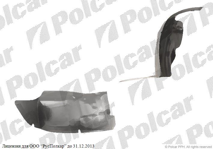 PEUGEOT 206 01.98-04.09 :Подкрылок правый (передняя часть)- 7136.H4