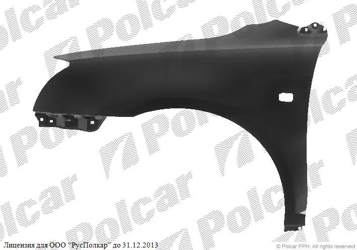 TOYOTA AVENSIS (T25) 04.03 - 06.06 :Крыло переднее левое (c отв. под птф)- 53812-05020