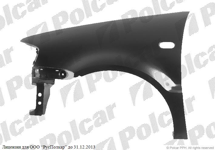VW POLO (6N2) HB 10.99 - 09.01 :Крыло переднее правое (с пластиковой накладкой порога)- 6N0821022H