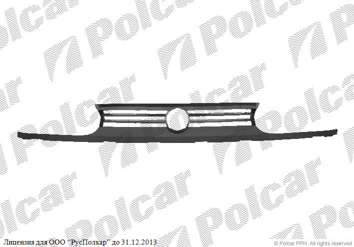 VW GOLF III, 08.91-04.99 : Решетка радиатора (с накладкой под фару, под покр.), RETOV- 1H6898913
