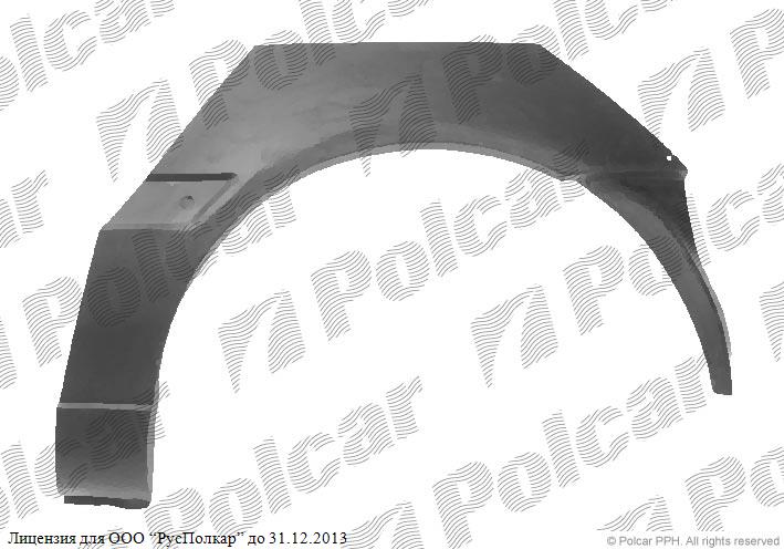 VW GOLF III (1H) (HB+комби+CABRIO) 08.91 - 04.99 :Ремкомплект крыла заднего левый (2-D Klokkerholm)-