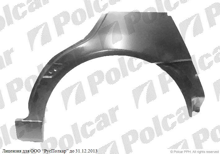 VW GOLF III, 08.91-04.99 :Ремкомплект крыла заднего правый (5D Klokkerholm)-