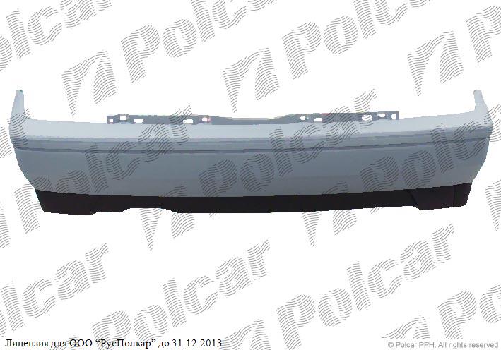 VW GOLF III (1H) (HB+комби+CABRIO) 08.91 - 04.99 :Бампер задний (грунт.,без заглушки отверстия буксировки, НВ), R2A- 1H6807417HGRU