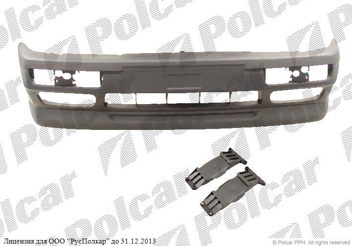 VW VENTO (1H2/1H5/1HM) 01.92 - 10.98 :Бампер передний (со спойлером, с отв.под птф, под покраску (негрунтованный))- 1H5807217GRU