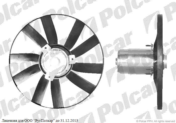 VW PASSAT 93-96 вентилятор без кожуха (1.8, для авто с доп.вентилятором)- 357959455F