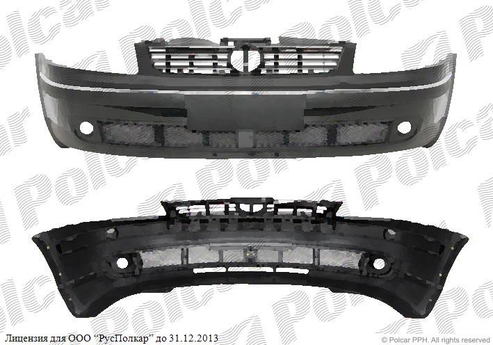 VW PASSAT SDN+KOMBI (B5 (3B)) 97 - 00 :Бампер передний (чёрный, полностью покрыт лаком, комплект, TOP VERSION)-