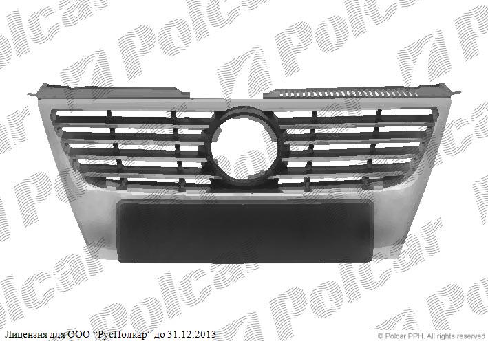 VW PASSAT SDN+KOMBI (B6 (3C)) 01.05 - 07.10 :Решетка радиатора (чёрная,с хромир. накладками, с отв.под большой знак), TYG- 3C0853651DPWF