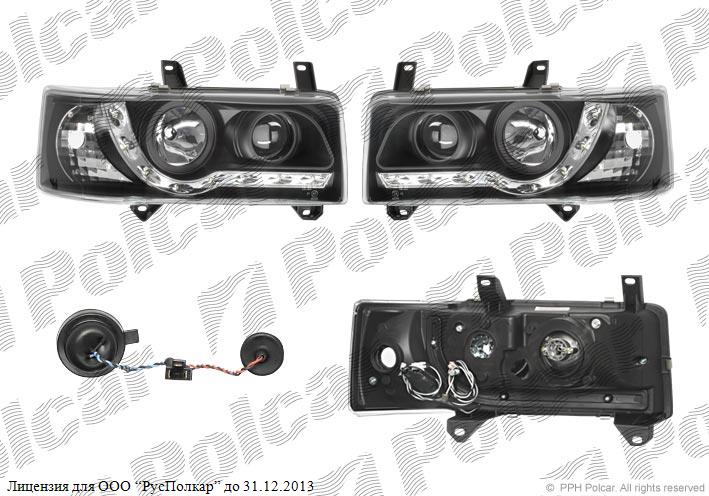 VW TRANSPORTER (T4)/CARAVELLE/MULTIVAN 07.90 - 03.03 :Фары основные (под корр., прозрачные с чёрным отр., тип ламп=Н1+Н1, комплект лев.+прав.,тюнинг)-