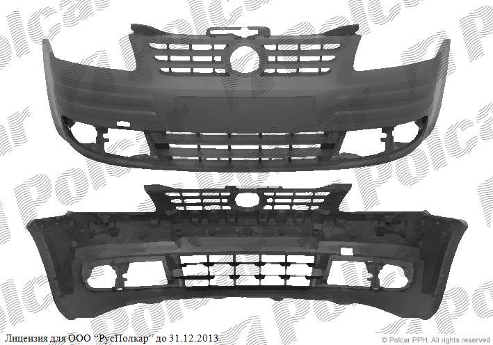 VW CADDY III/LIFE (2K) 03.04 - 06.10 :Бампер передний (тёмно-серый)- 2K08072177G9