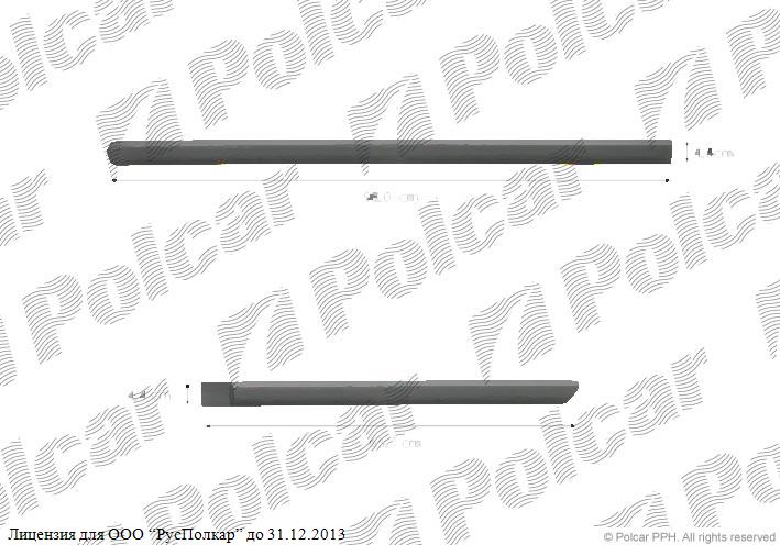 FORD FOCUS II (DA) 11.04 - 01.08 :Накладки боковые правые (компл., чёрные универсальные, дл. 98.0/65.7 см, 4/5D)-